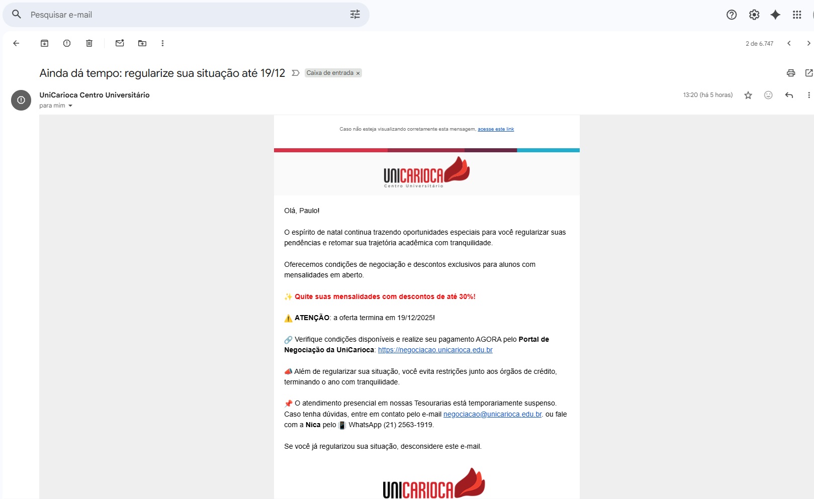 Fale com a Nica, que não adianta nada.